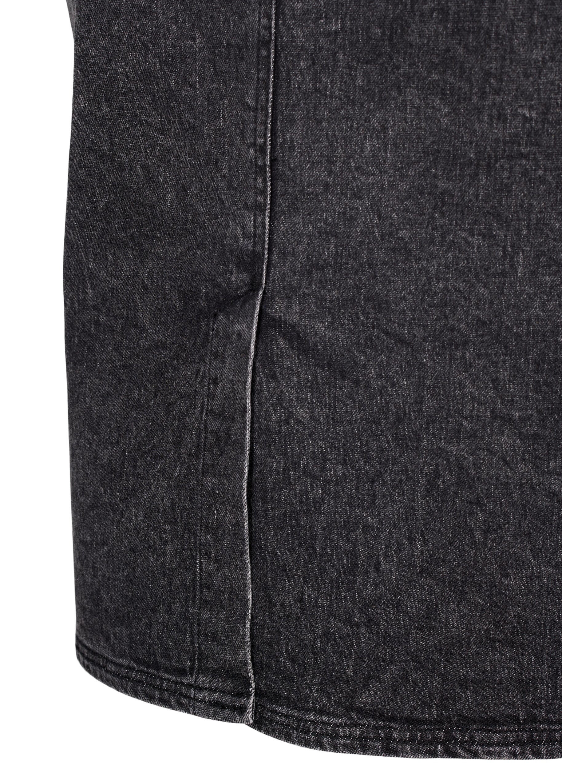 Zizzi Sp&oacute;dnica dzinsowa z rozcieciem z przodu, Dark Grey Denim, Packshot image number 4