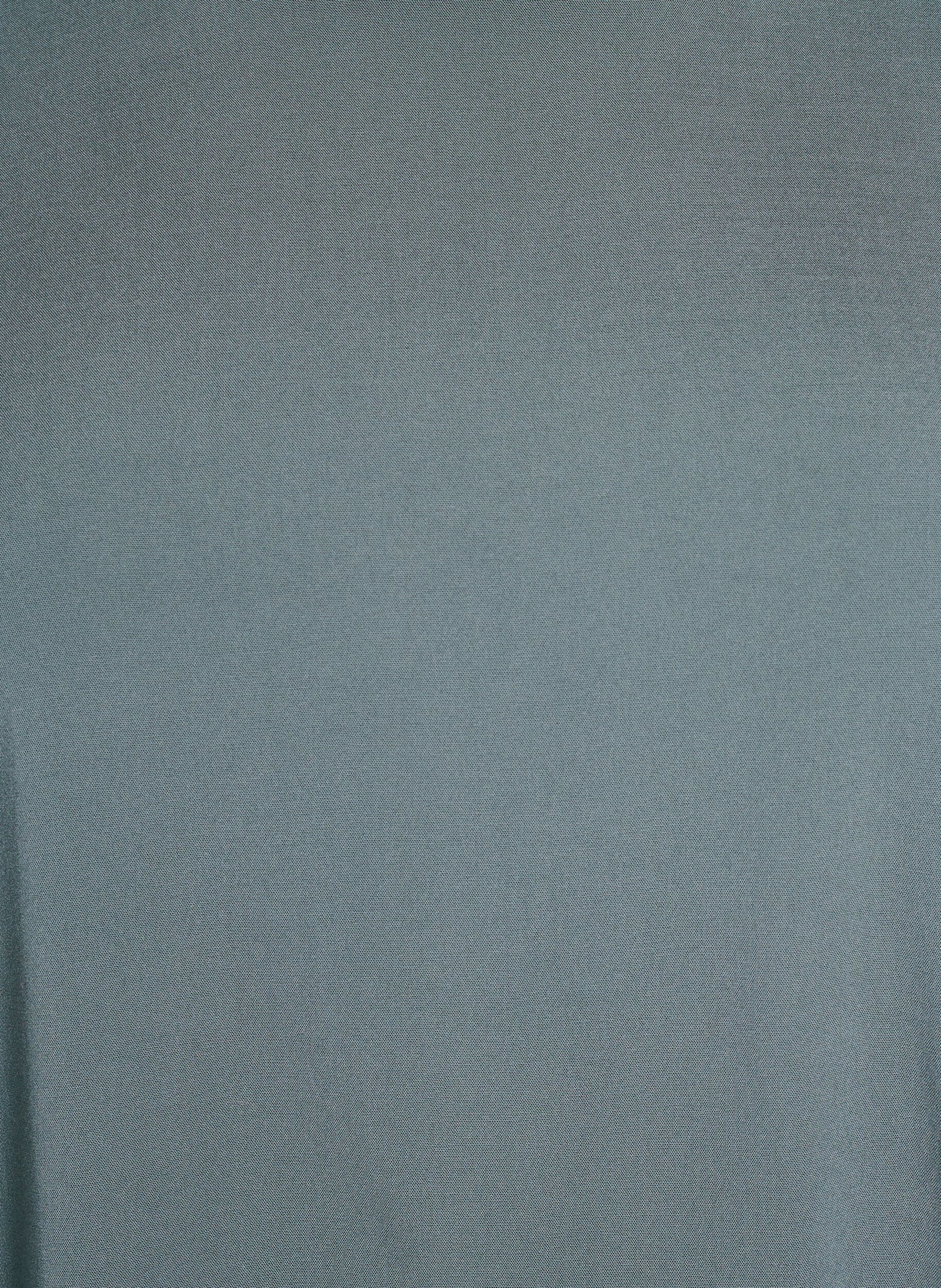 Zizzi Tkana bluzka z kr&oacute;tkim rekawem i okraglym dekoltem, Zielony, Packshot image number 2