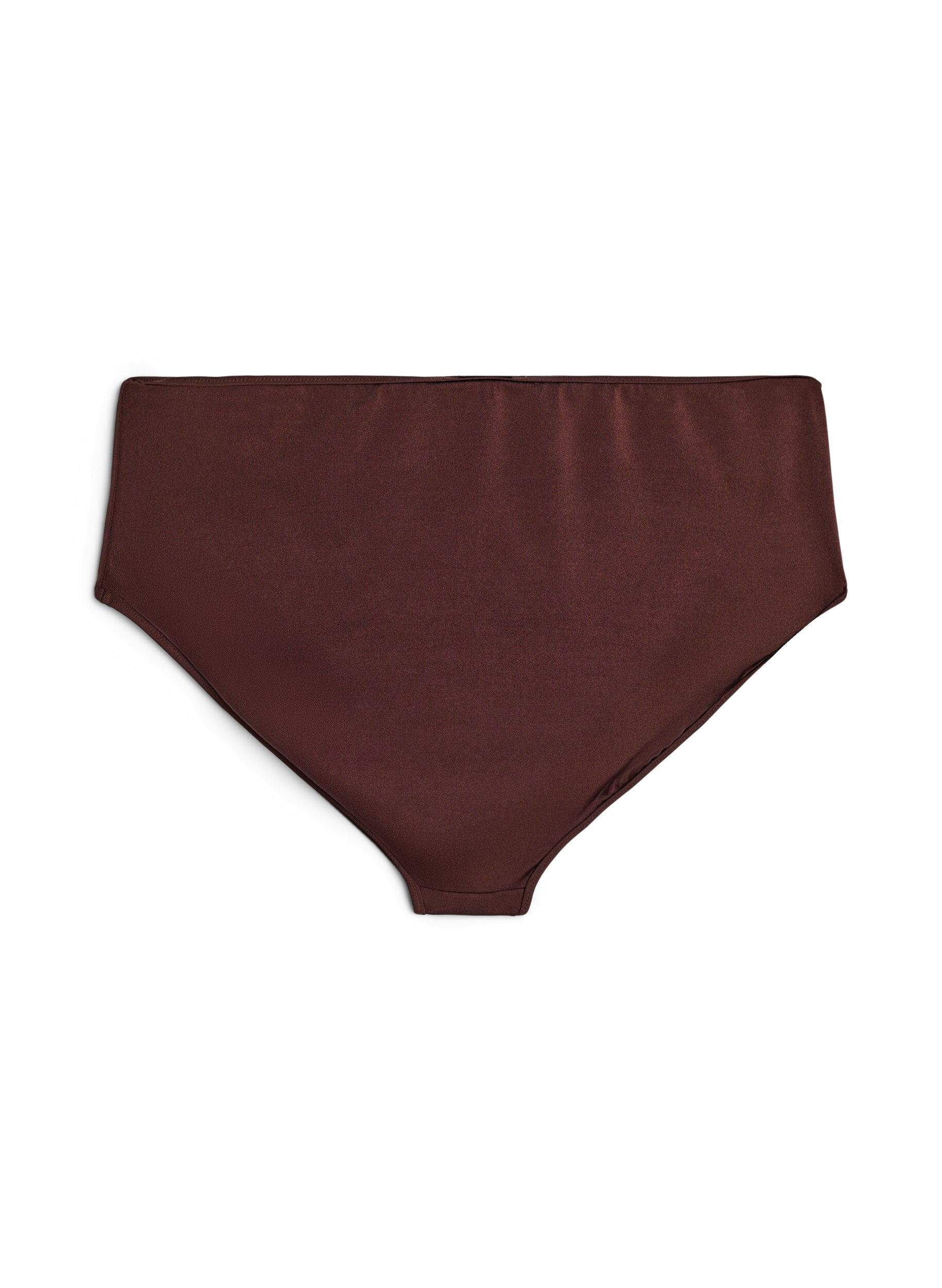 ZizziOdwrotne doly bikini z regulowana talia, Brązowy, Packshot image number 1