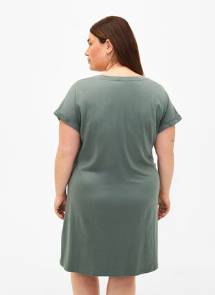 2-pack bawelniana sukienka z krótkimi rekawami, Balsam Green/Black, Model image number 1