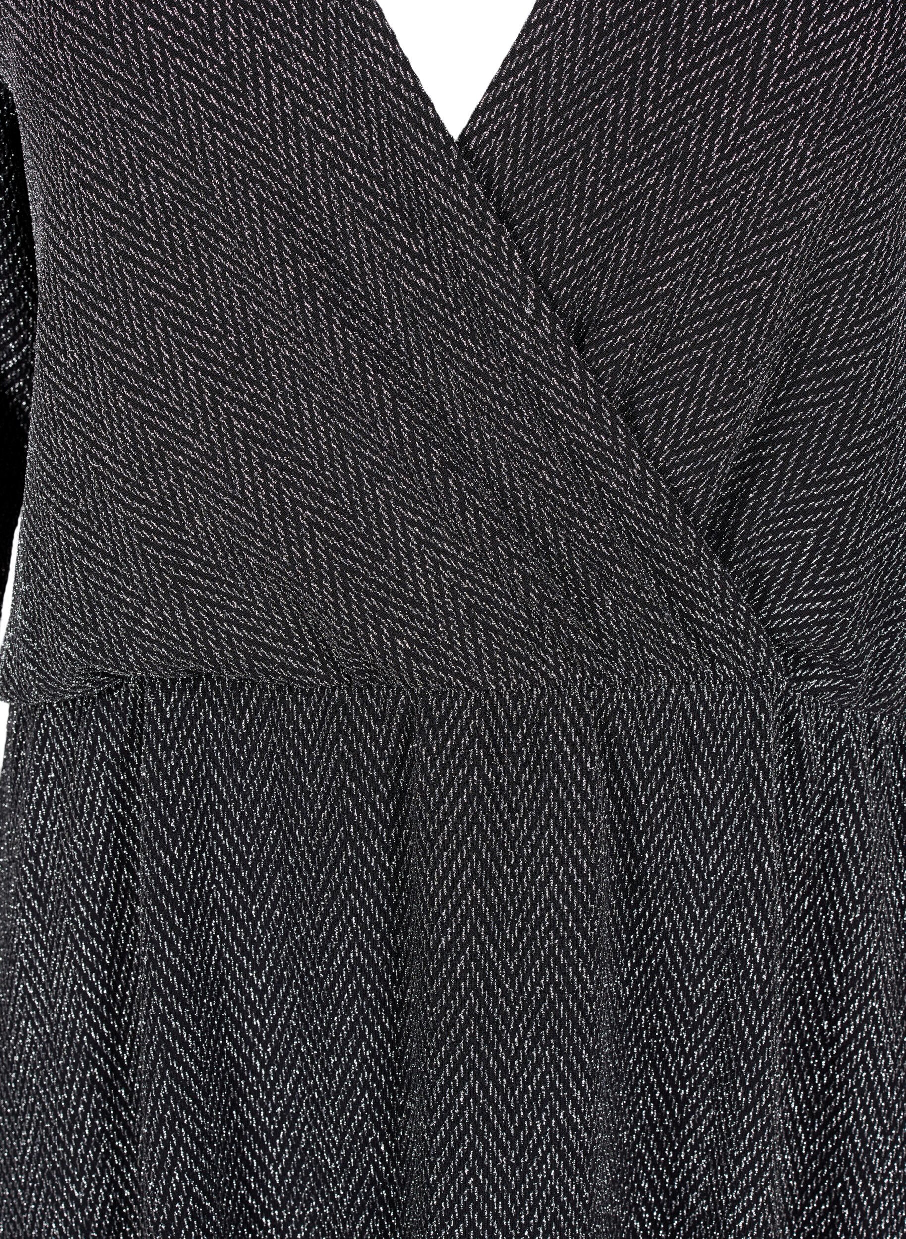 Zizzi Blyszczaca sukienka w zygzaki, Silver ZigZagShimmer, Packshot image number 2