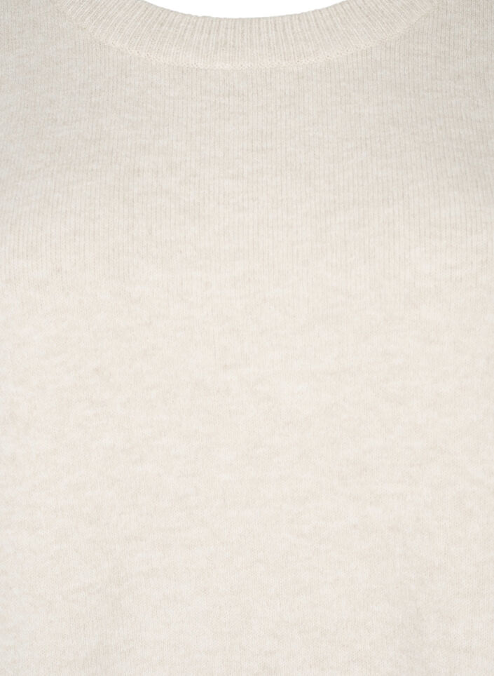 Sweter z dlugim rekawem i okraglym dekoltem, Pumice Stone Mel., Packshot image number 2