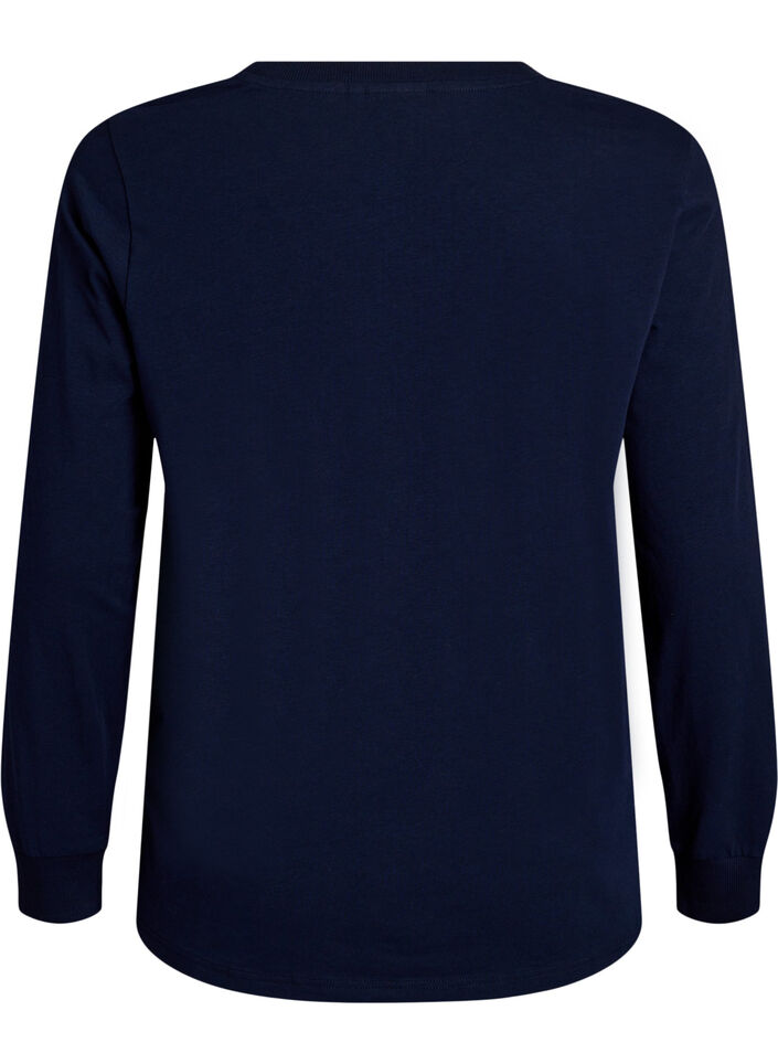 Pizamowa koszula z dlugim rekawem z miekkiego dzianiny bawelnianej, Niebieskie, Packshot image number 1