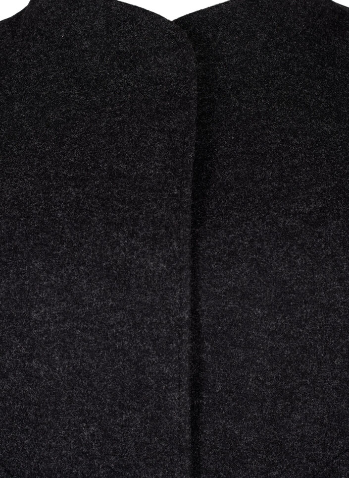 Bomberka o welnianym wygladzie z kieszeniami, Dark Grey Melange, Packshot image number 2