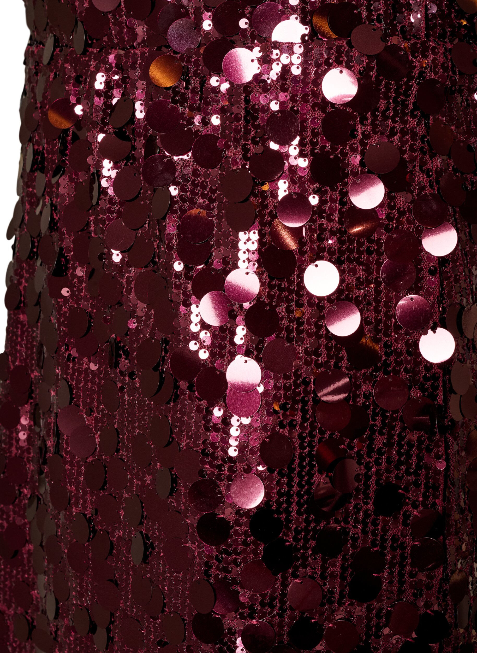 ZizziKr&oacute;tka sp&oacute;dnica z cekinami i elastyczna talia, Ciemnobordowy, Packshot image number 2