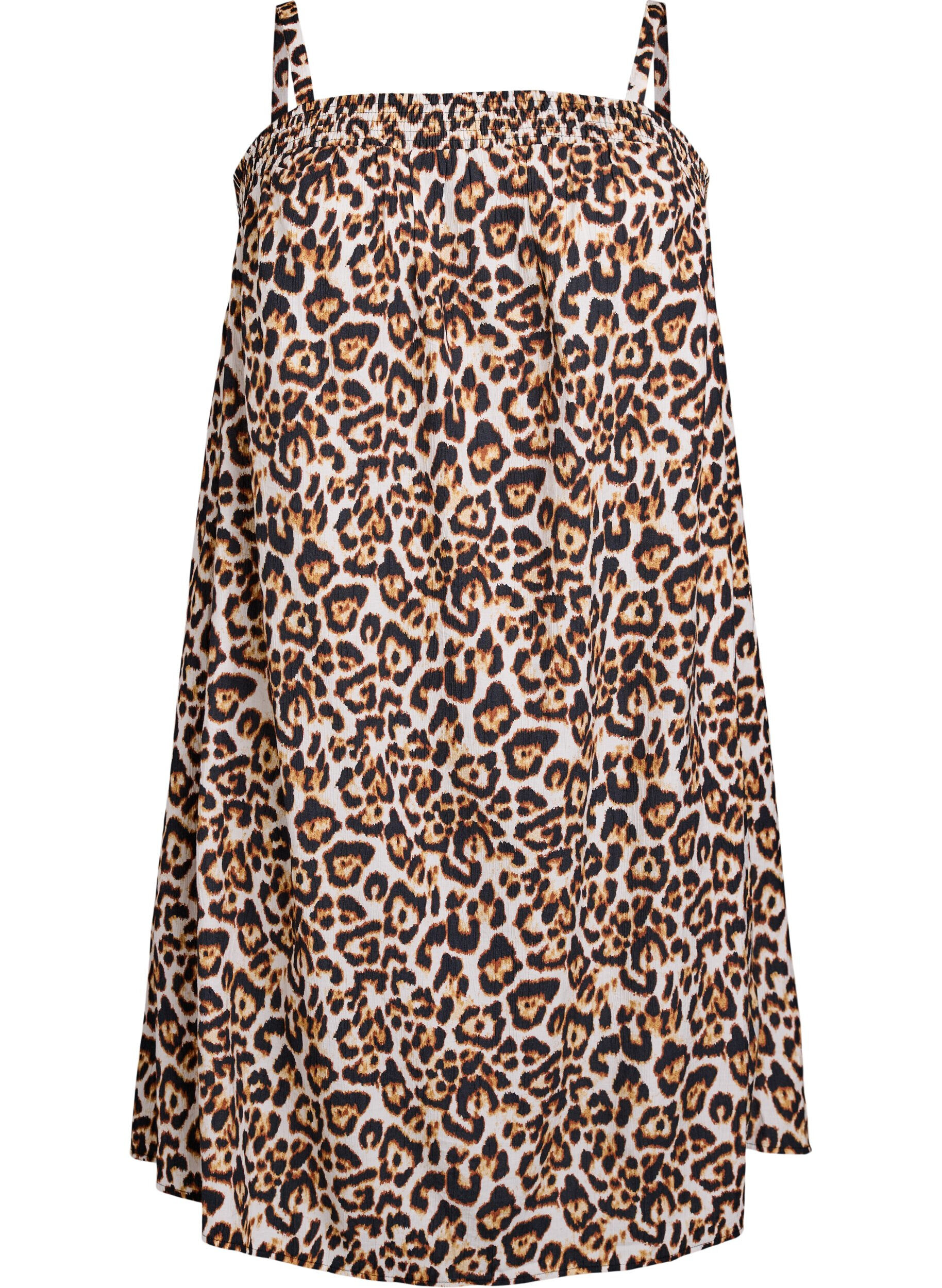 Kr&oacute;tka sukienka z wiskozy na ramiaczkach spaghetti