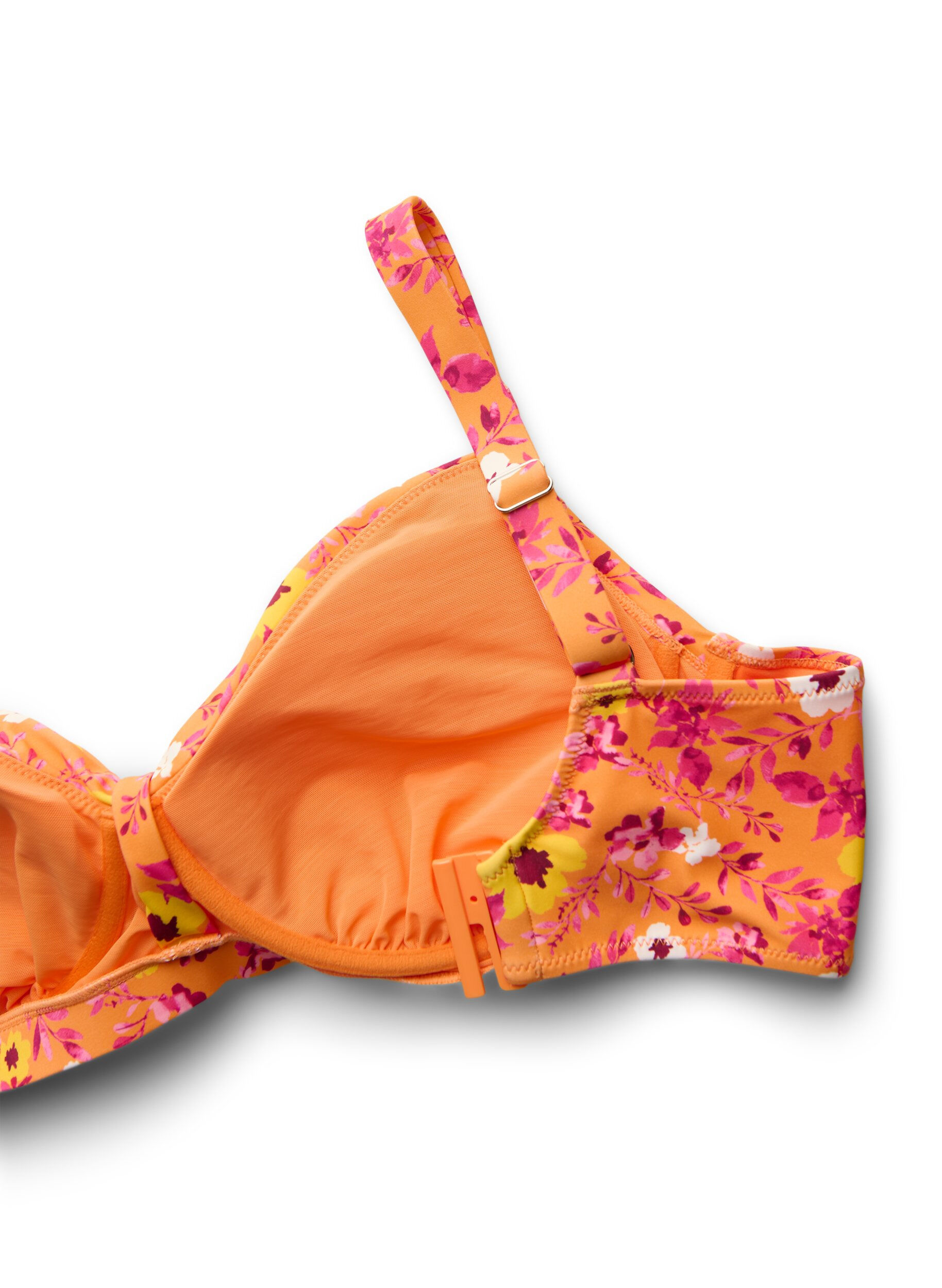 ZizziG&oacute;ra od bikini z fiszbinami i wzorem, Pomarańczowy, Packshot image number 3
