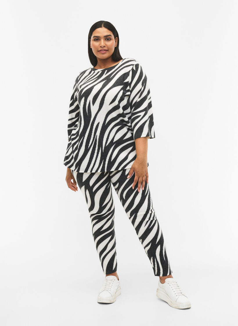 Legginsy z motywem zebry, White Zebra, Model image number 0
