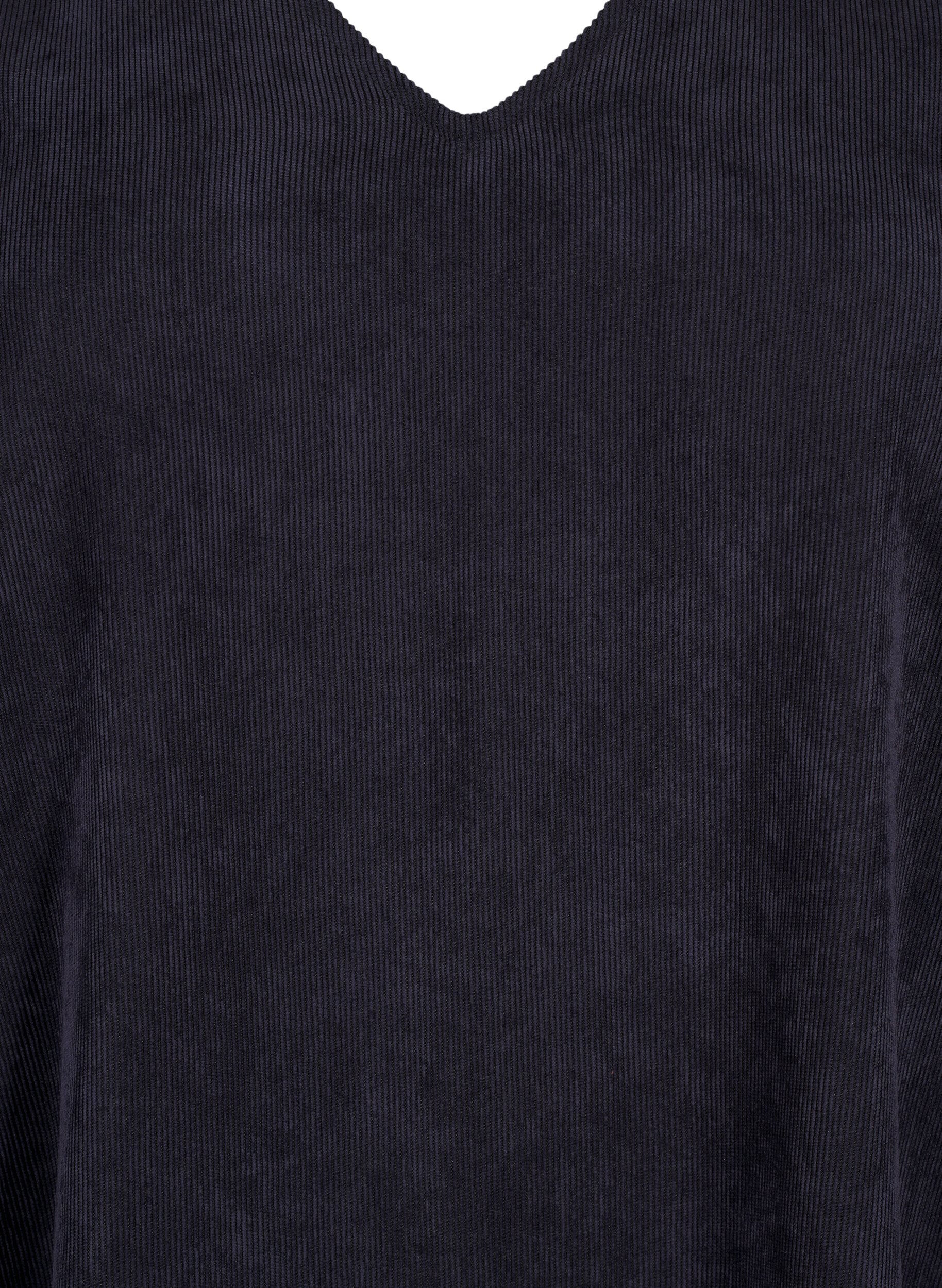 Zizzi Kr&oacute;tka aksamitna sukienka z&nbsp;kieszeniami, Black, Packshot image number 2