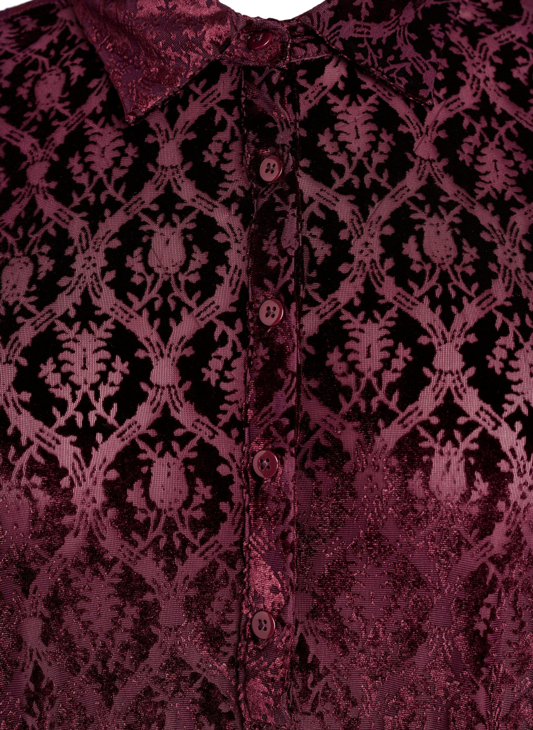 Zizzi Kr&oacute;tka sukienka z welurowym wzorem, Czerwony, Packshot image number 2