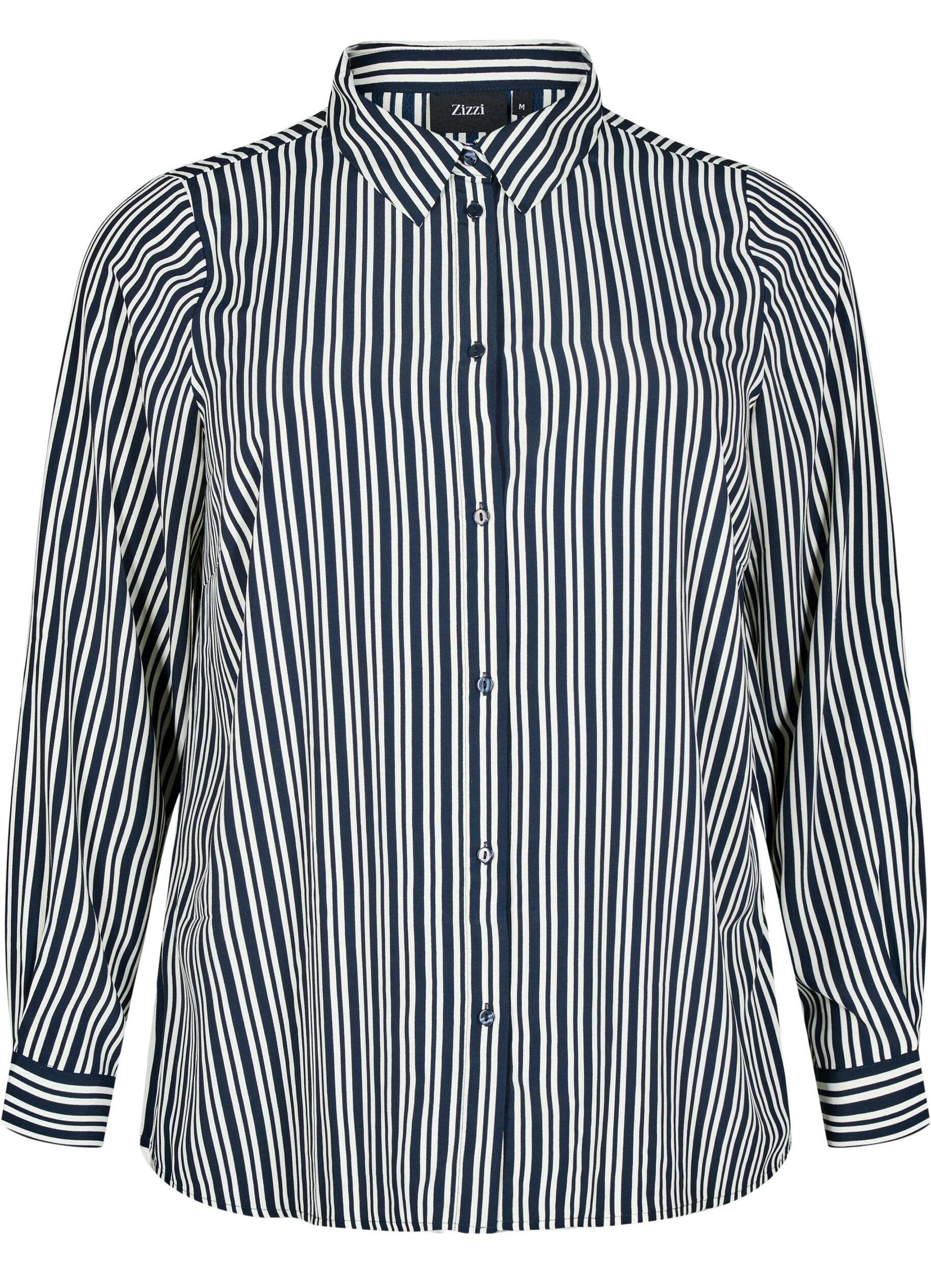 Zizzi Koszula w paski, Niebieskie, Packshot image number 0