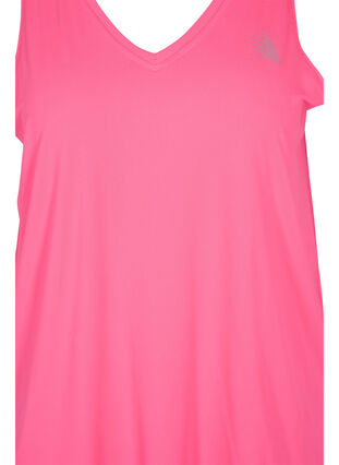 Sportowy top z dekoltem w szpic, Neon pink, Packshot image number 2
