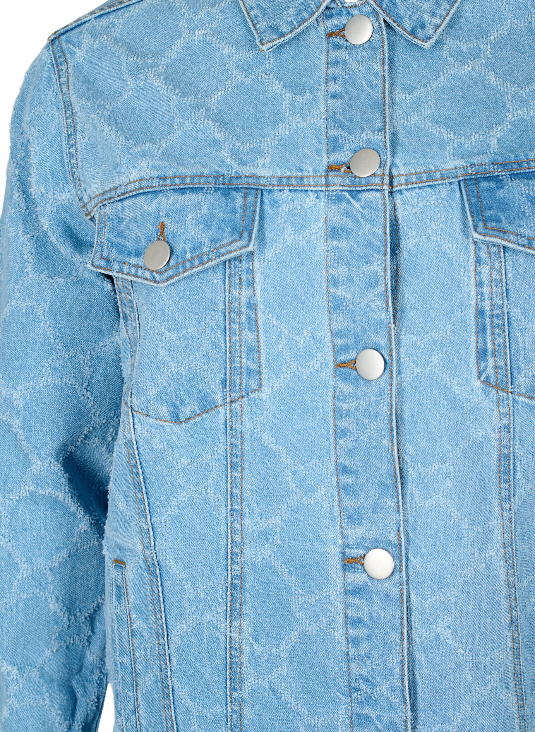 Zizzi Kurtka jeansowa z przetarciami, Blue denim, Packshot image number 2