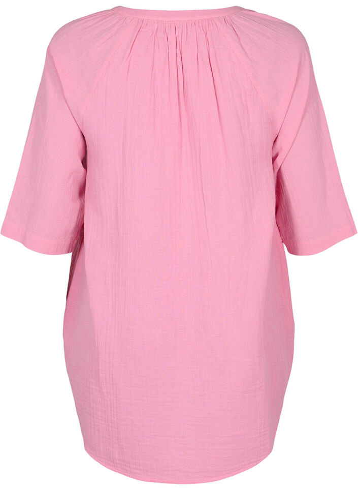 Bawelniana tunika z rekawami 3/4, Rosebloom, Packshot image number 1
