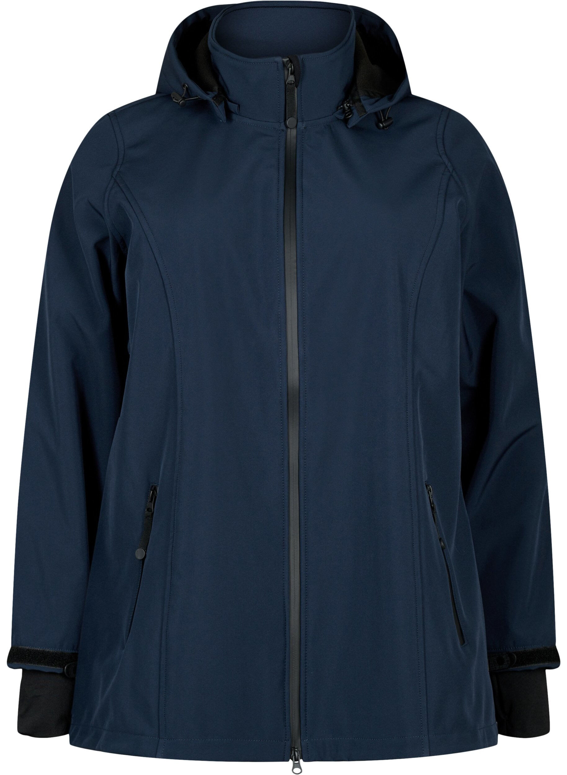 Kr&oacute;tka kurtka softshell z odpinanym kapturem