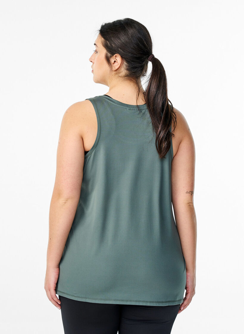 Bluza treningowa w jednolitym kolorze z okraglym dekoltem, Zielony, Model image number 2