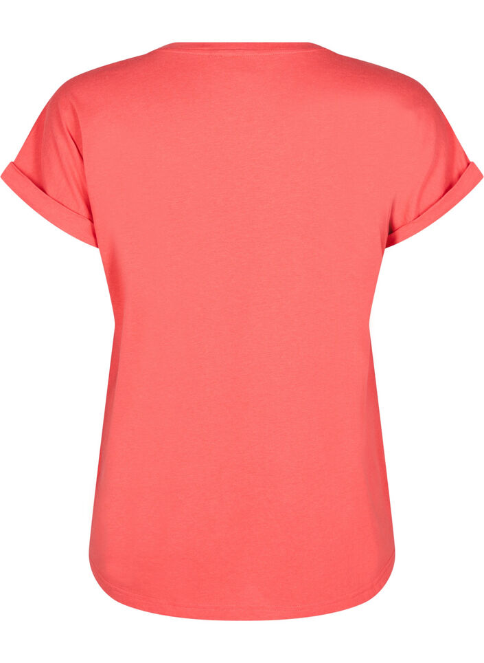T-shirt z kr&oacute;tkim rekawem z mieszanki bawelny, Czerwony, Packshot image number 1