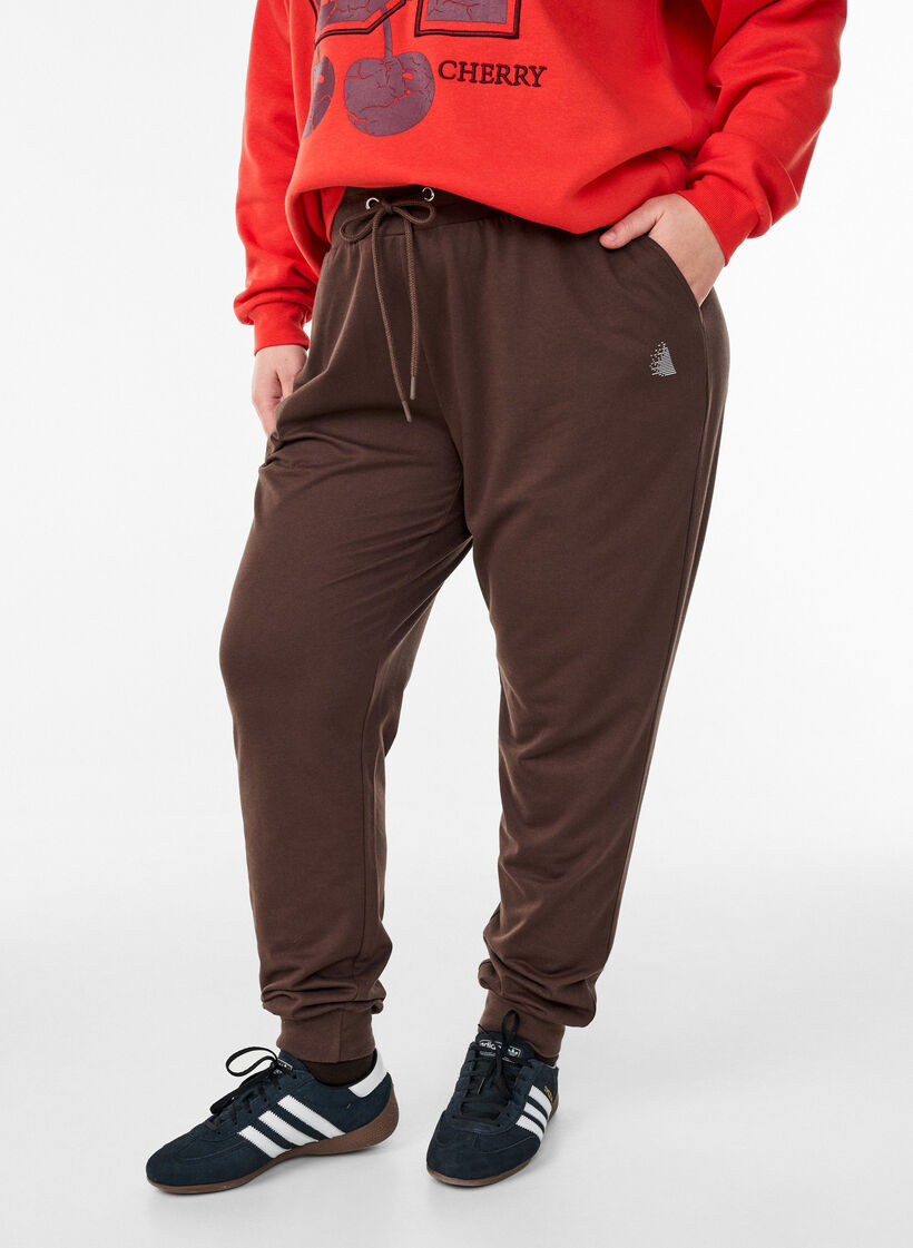 Bluza z motywem z przodu, Czerwony, Model image number 0