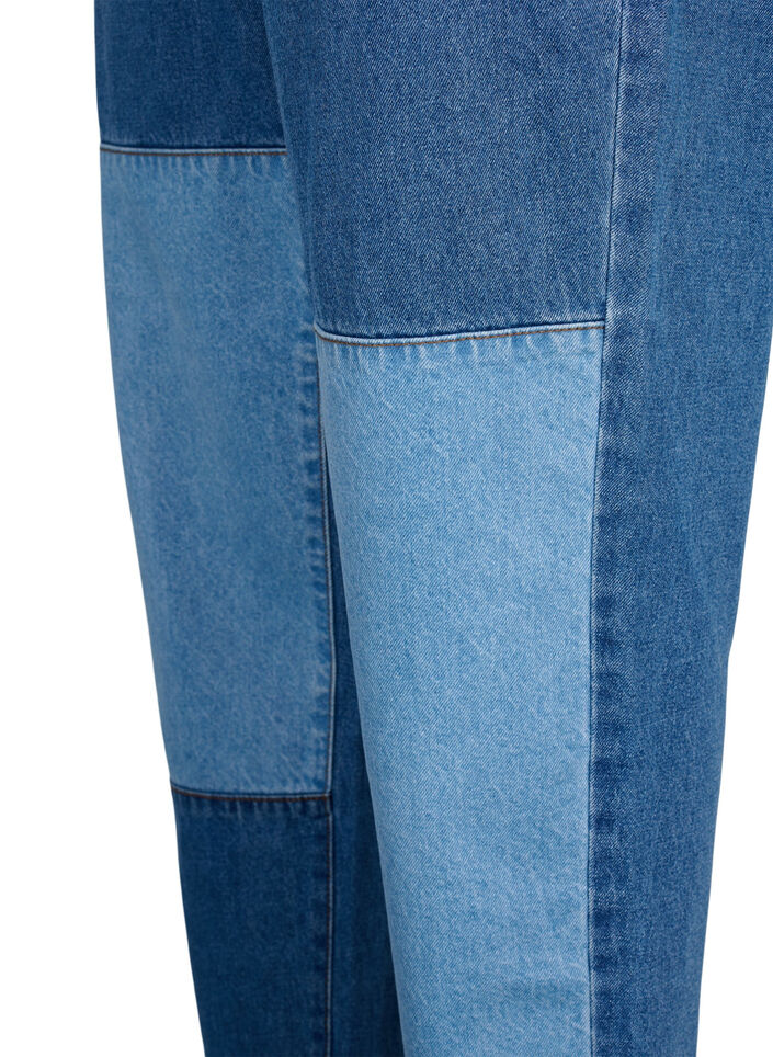  Jeansy Mille typu mom fit z kolorowymi blokami i wysokim stanem, Light Blue Denim, Packshot image number 3