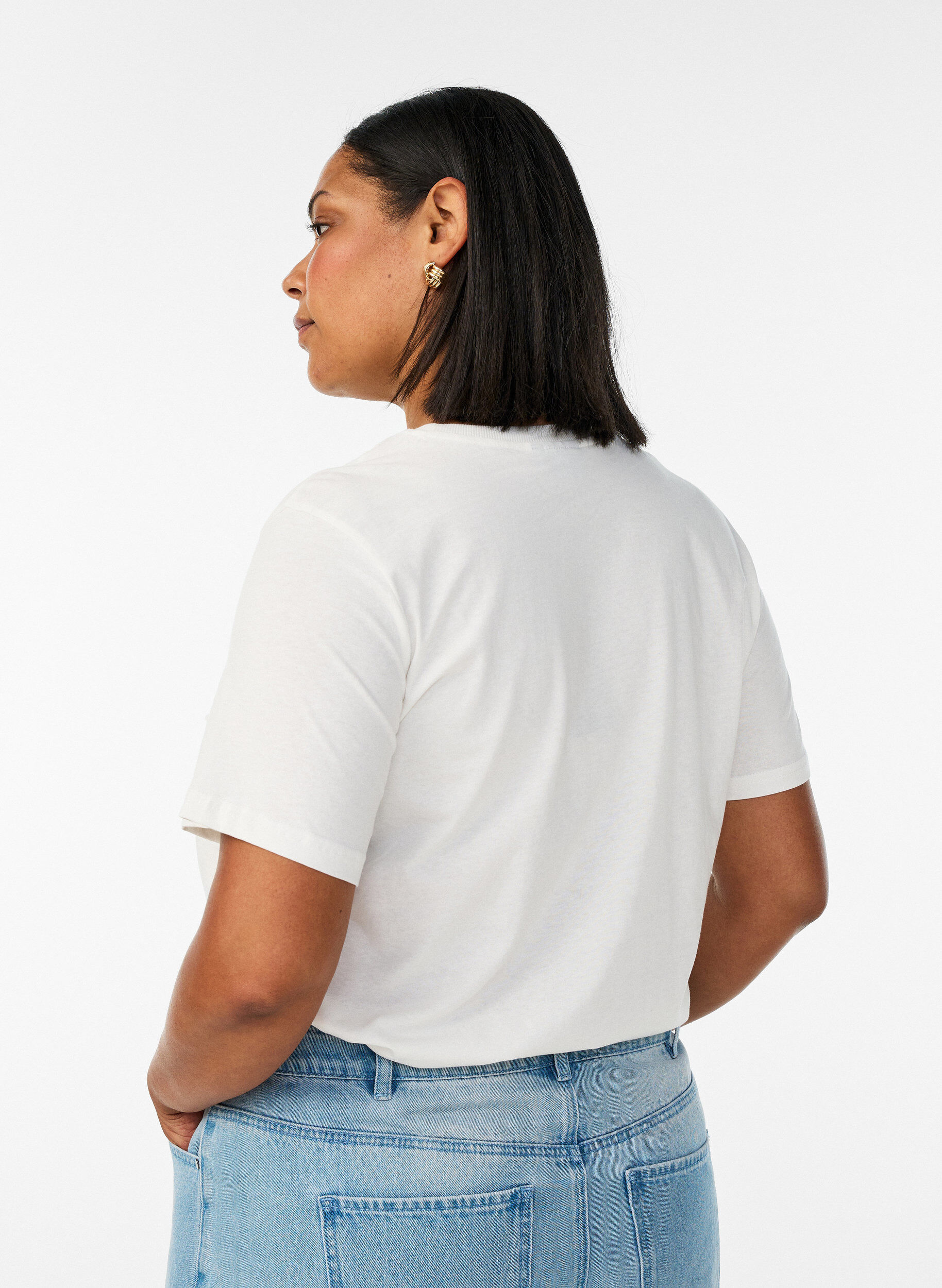 ZizziBawelniana koszulka z nadrukiem, Biały, Model image number 2