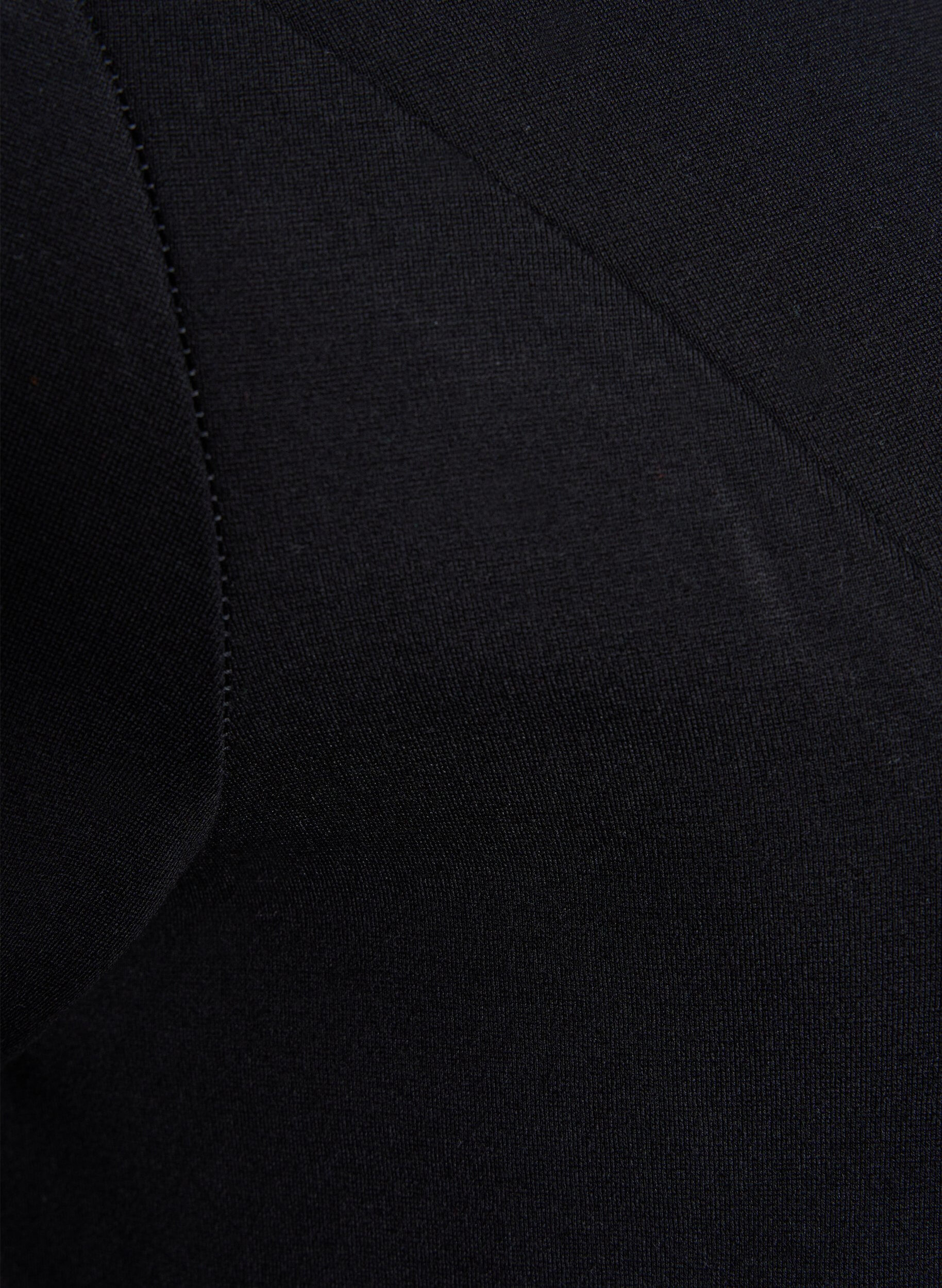 Zizzi Jednobarwna sukienka z rekawami 3/4 i rozcieciem, Black, Packshot image number 3