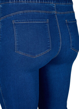 Jeansowe spodnie 3/4 z elastycznym paskiem, Dark Blue Denim, Packshot image number 3