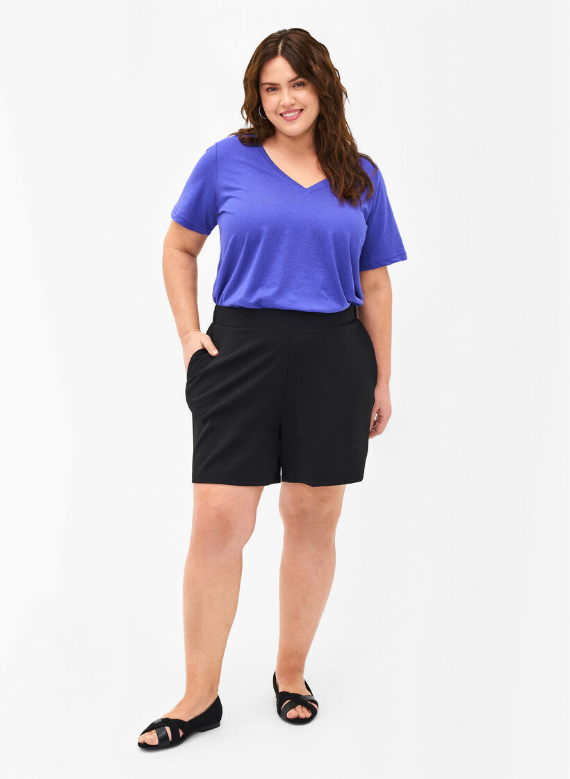 Flash - koszulka z dekoltem w szpic, Royal Blue, Model image number 2