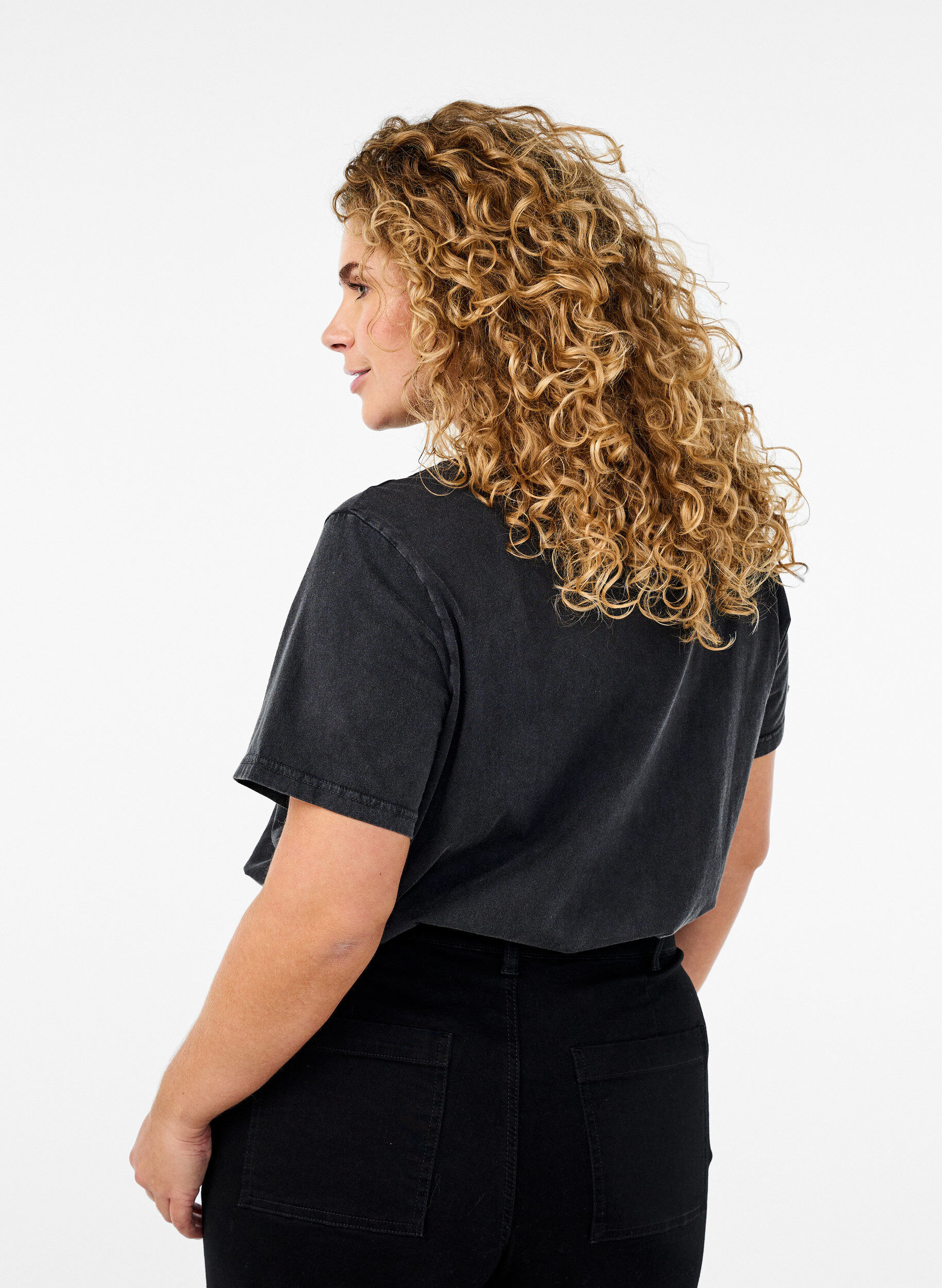 Zizzi Koszulka z bawelny organicznej z nadrukiem graficznym, Szary, Model image number 2