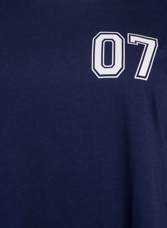 Krótka sukienka koszulkowa ze sportowymi detalami, Niebieskie, Packshot image number 2