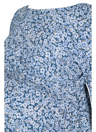 Wiskozowa bluzka ciazowa z kwiatowym nadrukiem, Blue Flower AOP, Packshot image number 2