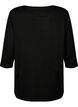 Bluzka z rekawami 3/4 i koronkowym detalem, Black, Packshot image number 1