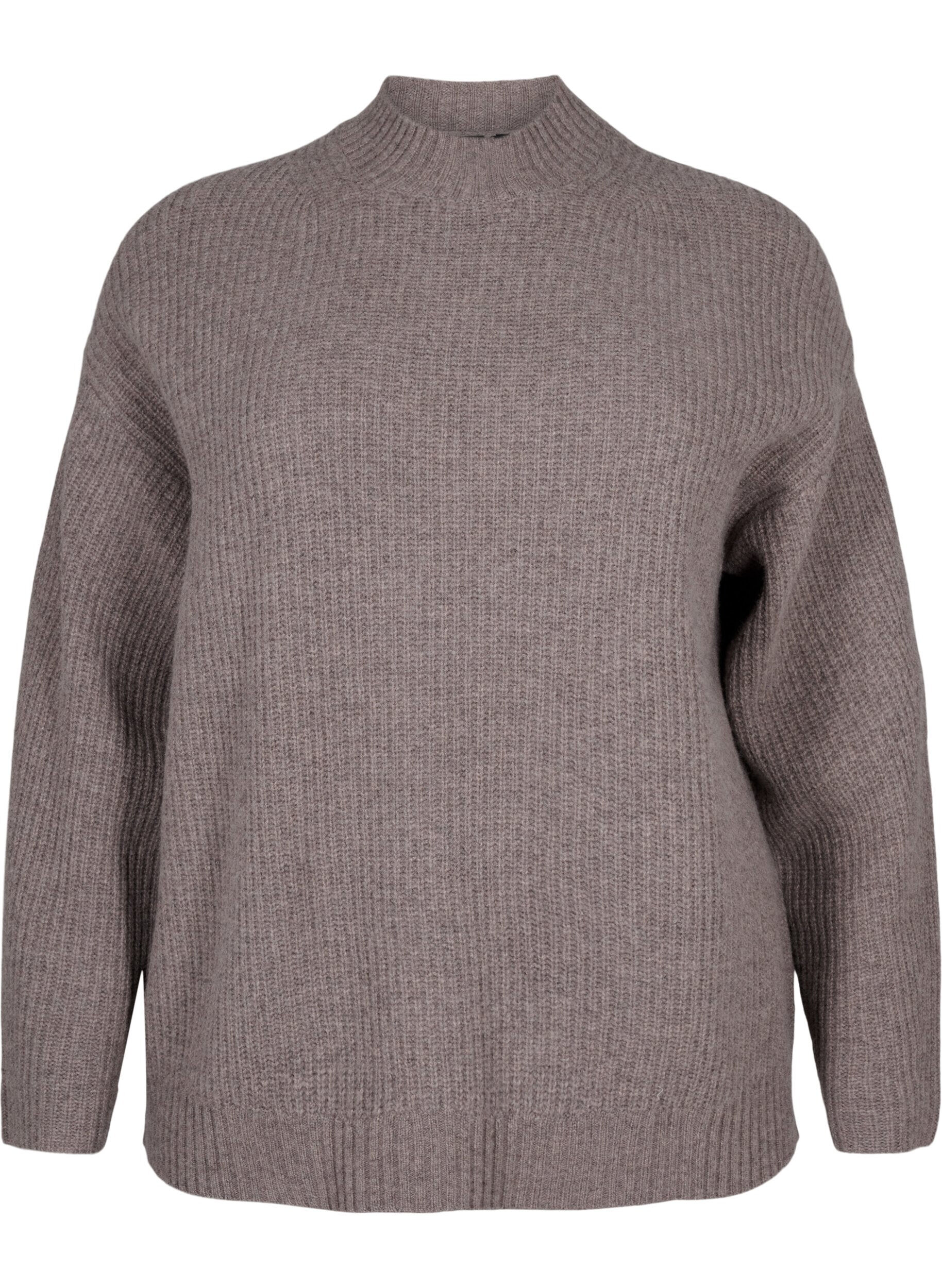 Zizzi Luzny sweter z welny merynosowej, Desert Taupe Mel., Packshot image number 0