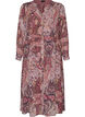 Sukienka midi z nadrukiem paisley i elastyczna talia, Fioletowy, Packshot image number 0