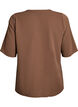 Bluzka z krótkim rekawem i dekoltem w szpic, Brązowy, Packshot image number 1