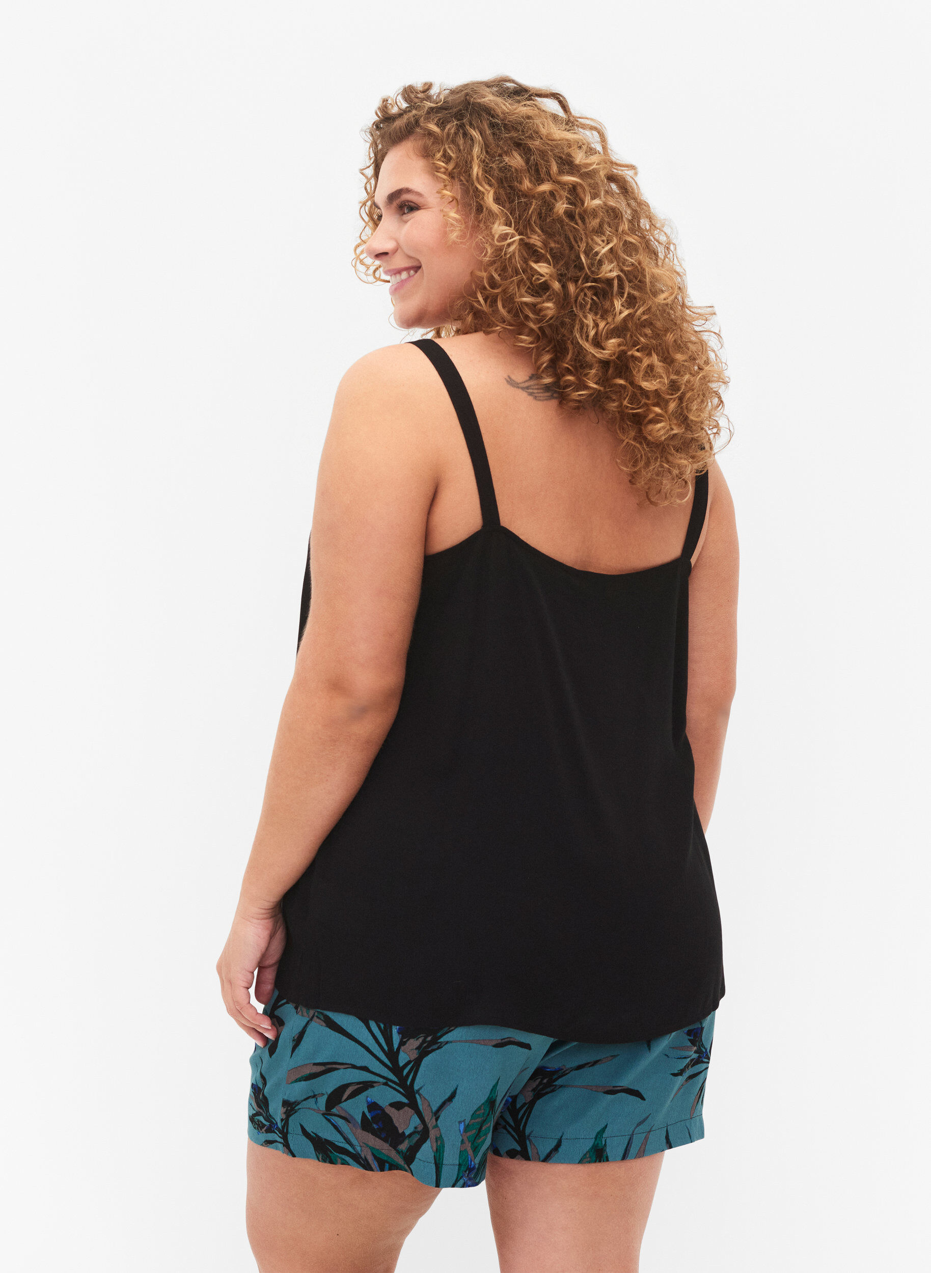 ZizziSleeveless top in viscose, Black, Model image number 1