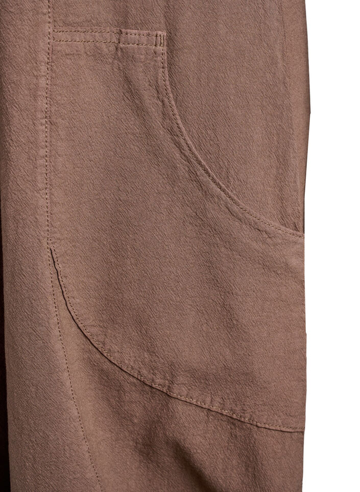 Bawelniana sukienka z kr&oacute;tkim rekawem, Brązowy, Packshot image number 3