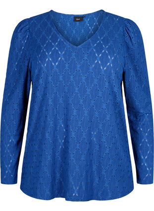 Azurowa bluzka z dekoltem w serek, Limoges, Packshot image number 0