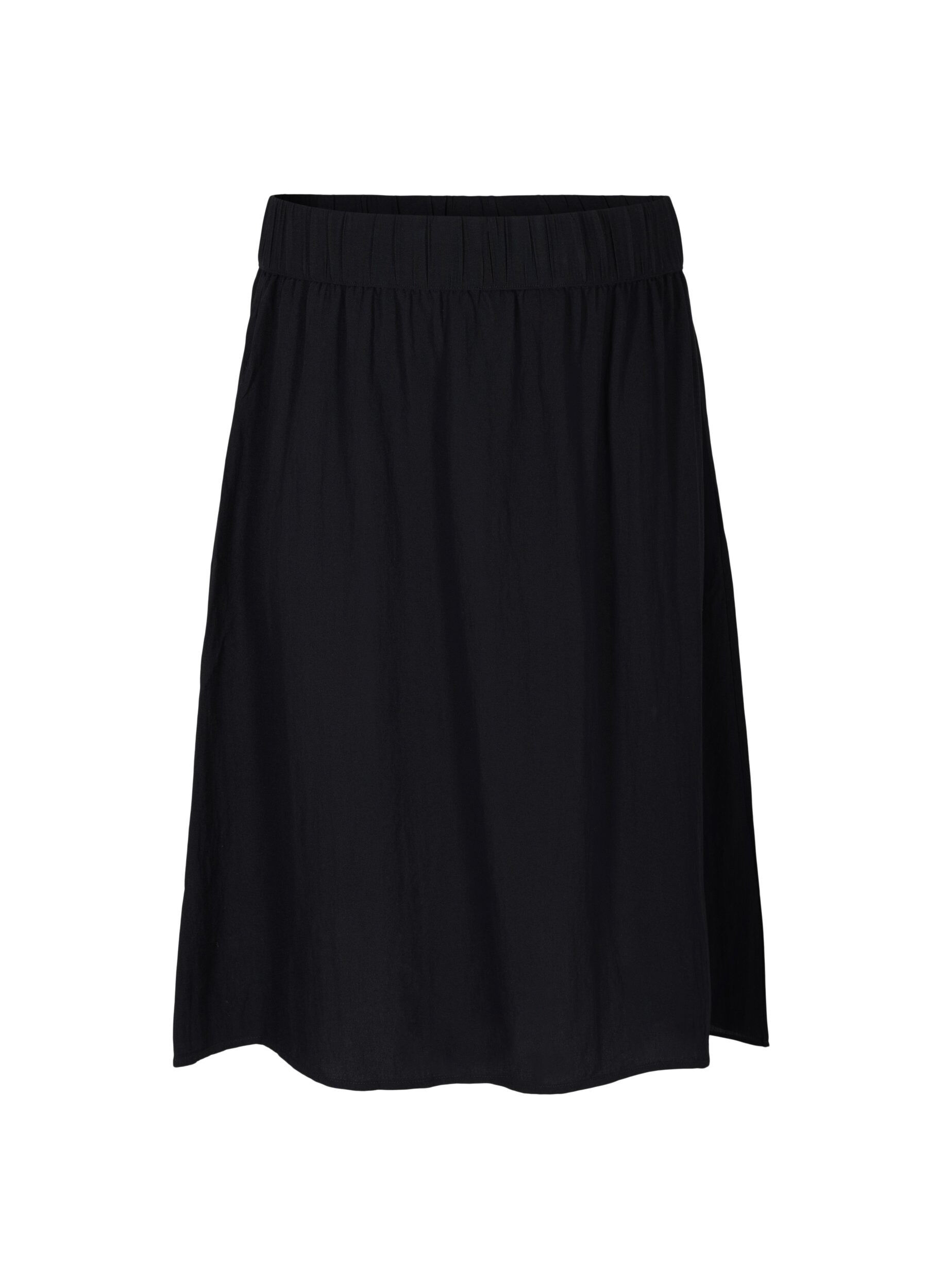 Zizzi Loose viscose skirt, Black, Packshot image number 0