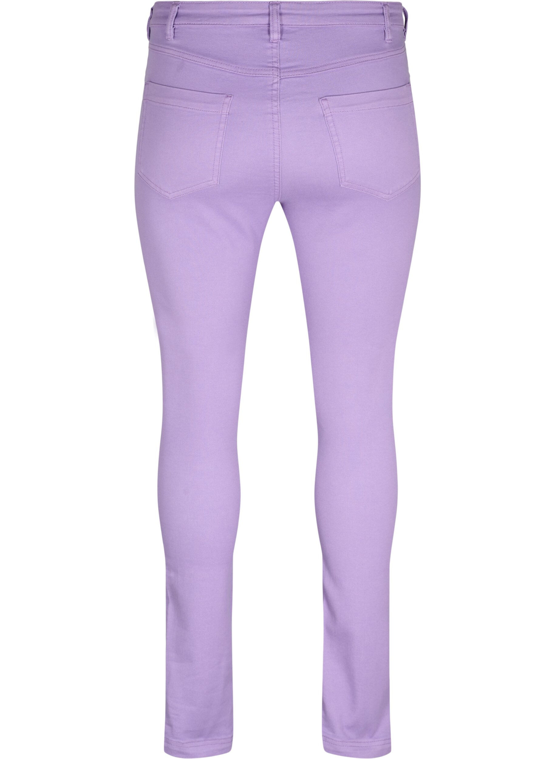 Zizzi High waisted Amy jeans with super slim fit, Chalk Violet, Packshot image number 1