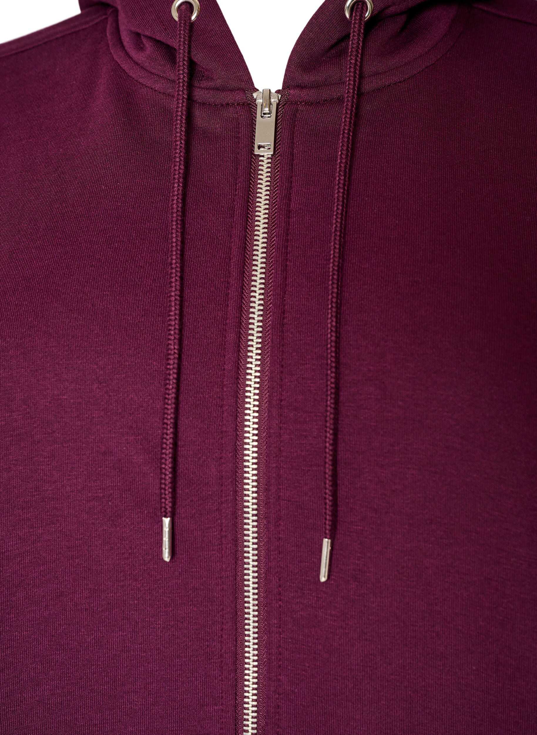 ZizziBluza z kapturem, zamkiem blyskawicznym i kieszeniami, Fioletowy, Packshot image number 2