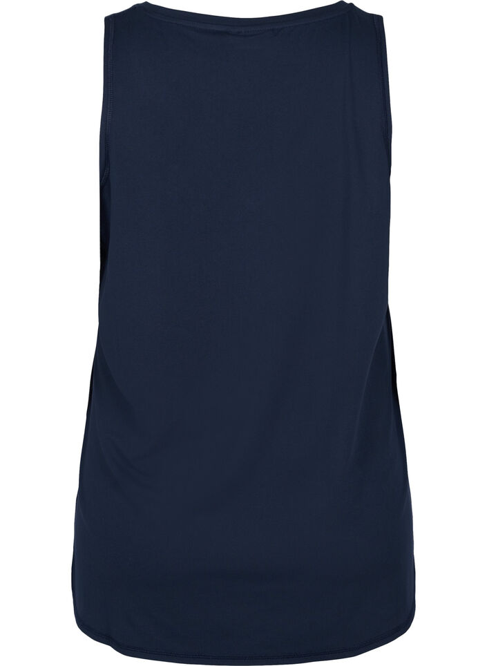 Sportowy top z dekoltem w szpic, Niebieskie, Packshot image number 1