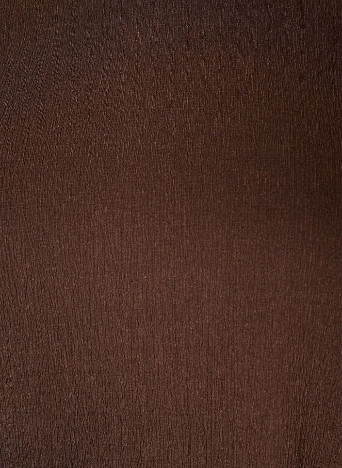 Bluzka z jerseyu z asymetrycznym wykonczeniem koronkowym, Brązowy, Packshot image number 2