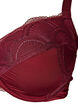 Biustonosz usztywniany z fiszbinami, koronka i tylem U, Czerwony, Packshot image number 2