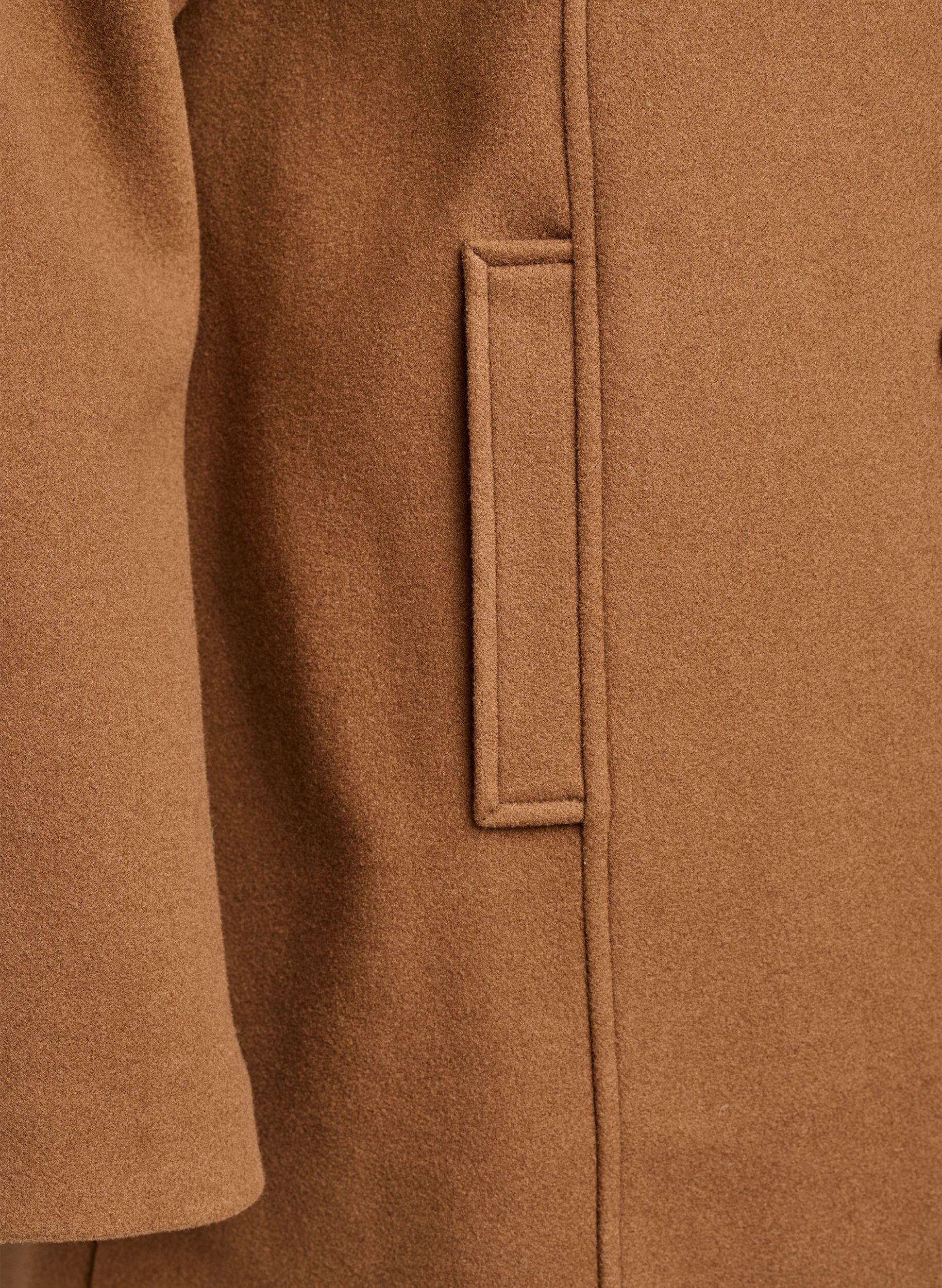 Zizzi Kr&oacute;tki plaszcz o kroju w ksztalcie litery A, Brązowy, Packshot image number 3