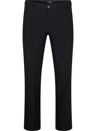 Klasyczne spodnie z mieszanki wiskozy, Black, Packshot image number 0