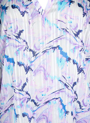 Bluzka z nadrukiem i rekawami 3/4, Blue Lilac AOP, Packshot image number 2