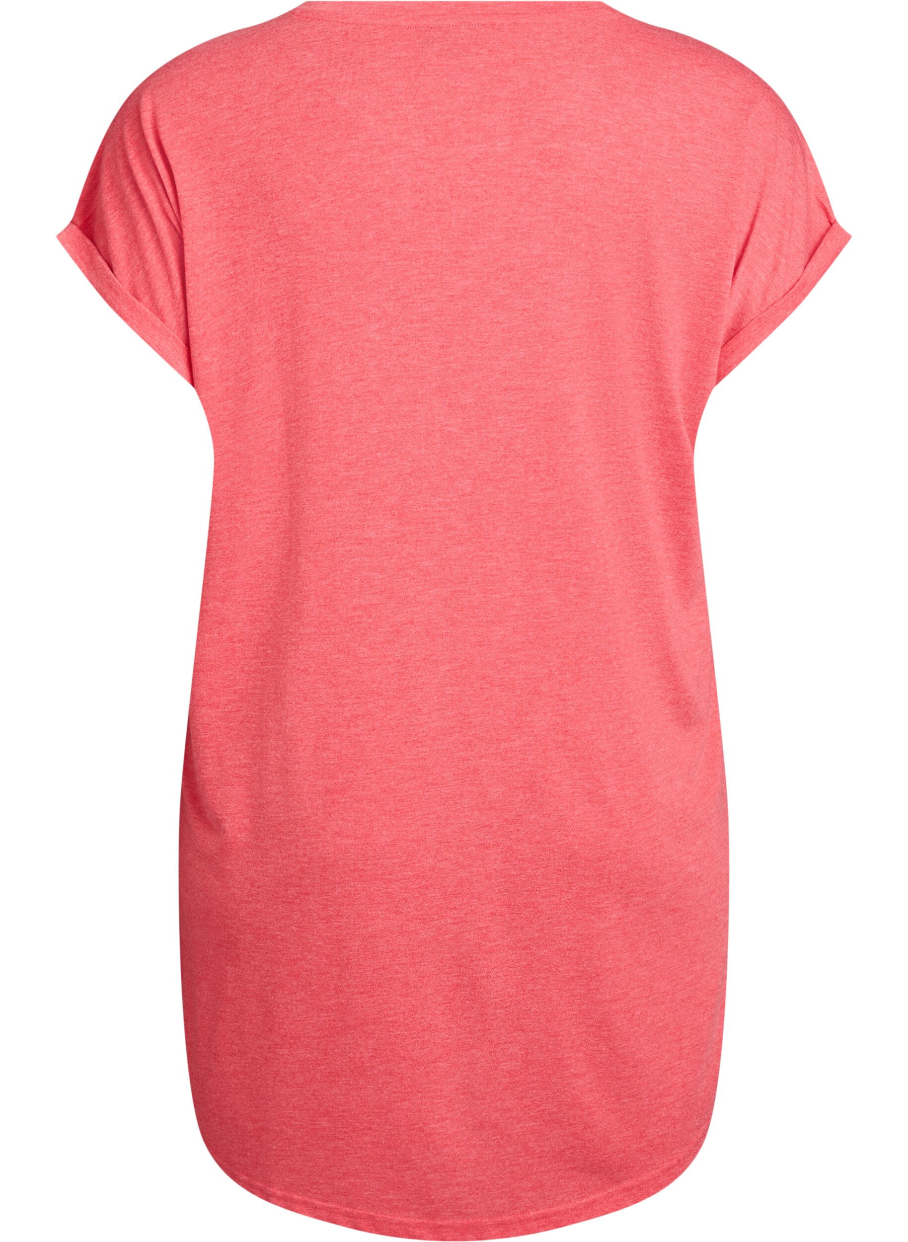 ZizziKoszula nocna z kr&oacute;tkim rekawem i nadrukiem tekstowym, Czerwony, Packshot image number 1