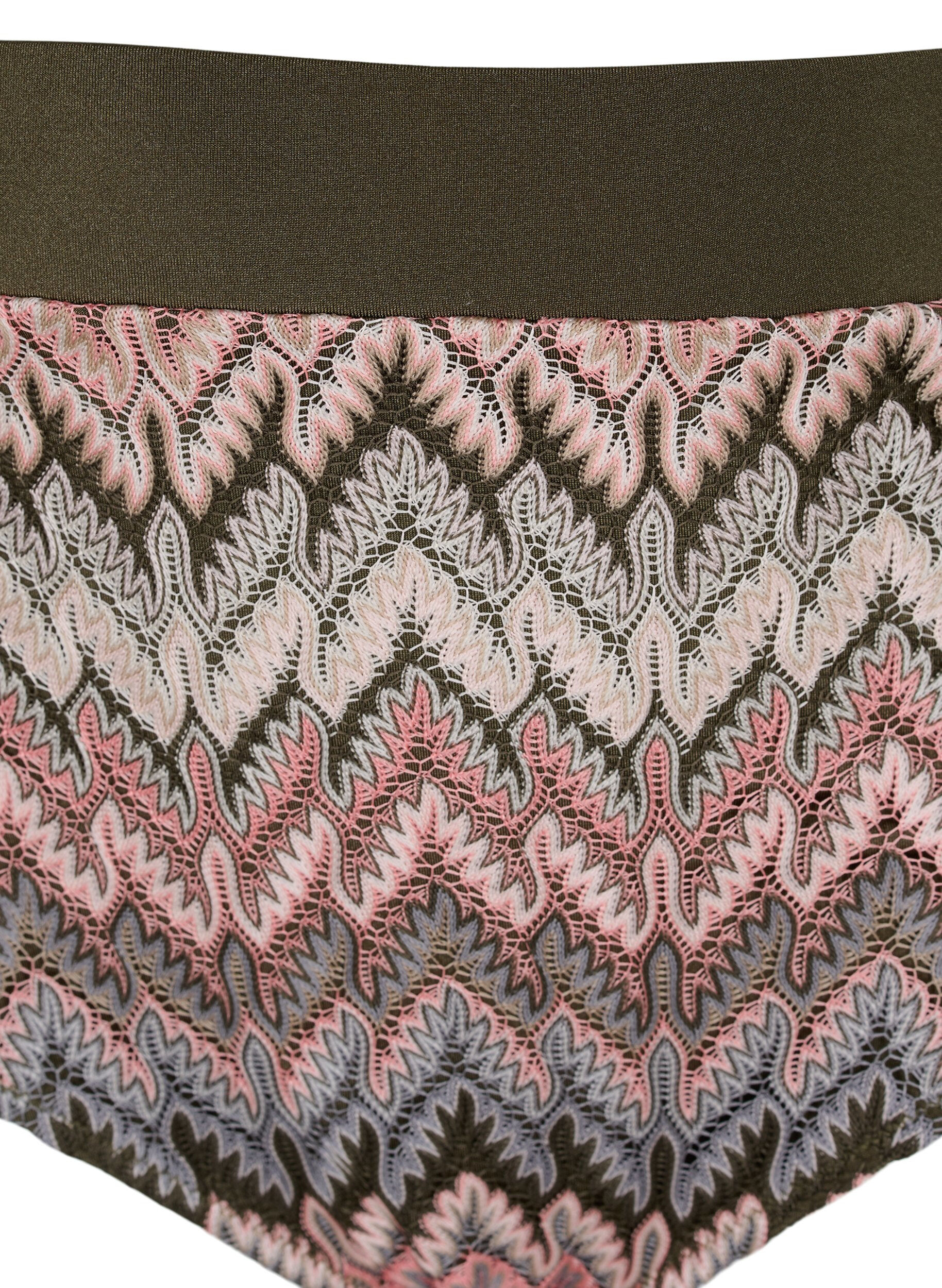 Zizzi Wzorzysty d&oacute;l od bikini w stylu tai z wysokim stanem, Beech AOP, Packshot image number 2