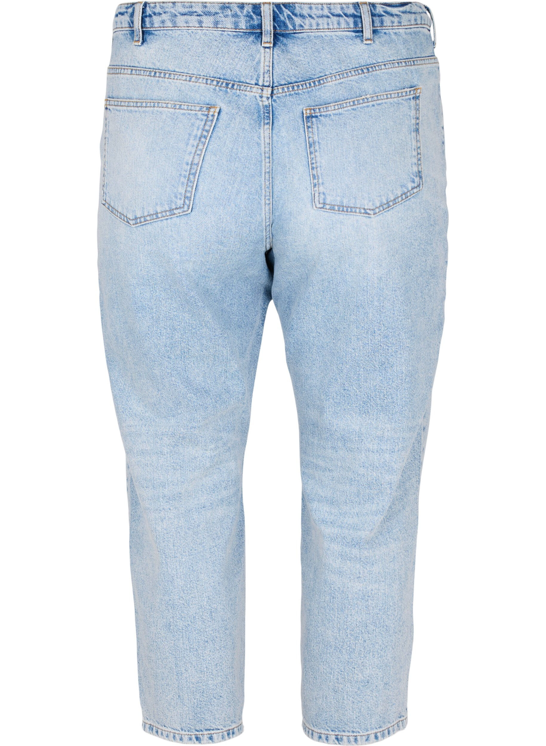 Zizzi Cropped Vera jeans with studs, Light blue denim, Packshot image number 1