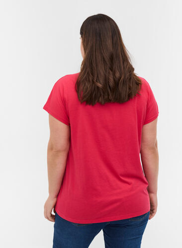Koszulka z mieszanki bawelny, Raspberry, Model image number 1